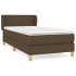 Cama box spring con colchón tela marrón oscuro 90x200