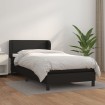 Cama box spring con colchón cuero sintético negro 100x200 cm