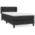 Cama box spring con colchón cuero sintético negro 100x200