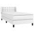 Cama box spring con colchón cuero sintético blanco 90x190