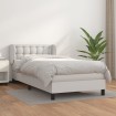 Cama box spring con colchón cuero sintético blanco 80x200 cm