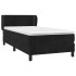 Cama box spring con colchón cuero sintético negro 90x190