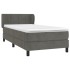 Cama box spring con colchón terciopelo gris oscuro 80x200