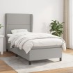 Cama box spring con colchón tela gris claro 90x190 cm