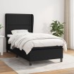 Cama box spring con colchón tela negro 80x200 cm