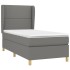 Cama box spring con colchón tela gris oscuro 90x190