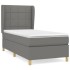 Cama box spring con colchón tela gris oscuro 80x200