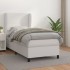 Cama box spring con colchón cuero sintético blanco 80x200