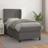 Cama box spring con colchón cuero sintético gris 100x200