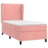 Cama box spring con colchón terciopelo rosa 100x200