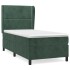 Cama box spring con colchón terciopelo verde oscuro 90x190