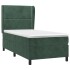 Cama box spring con colchón terciopelo verde oscuro 90x190