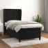 Cama box spring con colchón terciopelo negro 80x200