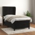 Cama box spring con colchón cuero sintético negro 90x190