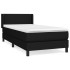 Cama box spring con colchón tela negro 80x200