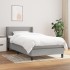 Cama box spring con colchón tela gris claro 90x200