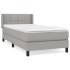 Cama box spring con colchón tela gris claro 90x200