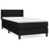 Cama box spring con colchón tela negro 90x200