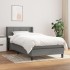 Cama box spring con colchón tela gris oscuro 90x190