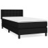 Cama box spring con colchón tela negro 80x200