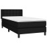 Cama box spring con colchón tela negro 80x200