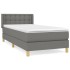 Cama box spring con colchón tela gris oscuro 80x200