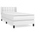 Cama box spring con colchón cuero sintético blanco 90x190