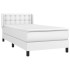 Cama box spring con colchón cuero sintético blanco 90x190