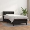 Cama box spring con colchón cuero sintético negro 80x200 cm