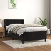 Cama box spring con colchón cuero sintético negro 90x190 cm