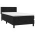 Cama box spring con colchón terciopelo negro 90x200