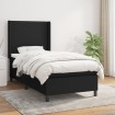 Cama box spring con colchón tela negro 80x200 cm