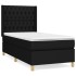 Cama box spring con colchón tela negro 90x190