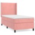 Cama box spring con colchón terciopelo rosa 100x200