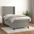 Cama box spring con colchón terciopelo gris claro 90x190