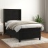 Cama box spring con colchón terciopelo negro 80x200