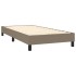 Cama box spring con colchón LED tela gris taupe 90x200