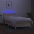 Cama box spring colchón y luces LED tela crema 90x200