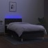 Cama box spring con colchón LED tela negro 80x200