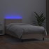 Cama box spring colchón LED cuero sintético capuchino 90x200