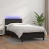 Cama box spring y colchón LED cuero sintético negro 90x200