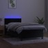 Cama box spring colchón y LED terciopelo negro 80x200