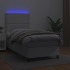 Cama box spring y colchón LED cuero sintético blanco 90x190