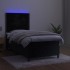 Cama box spring colchón y LED terciopelo negro 90x200