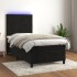 Cama box spring colchón y LED terciopelo negro 90x190