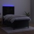 Cama box spring colchón y LED terciopelo negro 90x190