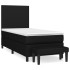 Cama box spring con colchón tela negro 80x200