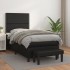 Cama box spring con colchón cuero sintético negro 90x190