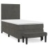 Cama box spring con colchón terciopelo gris oscuro 80x200