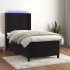 Cama box spring colchón y LED terciopelo negro 90x200